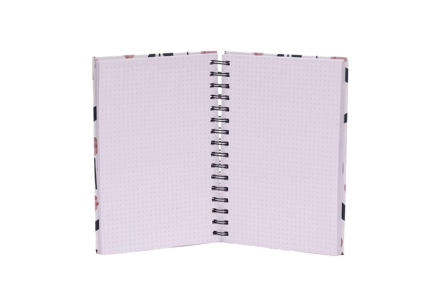 Cuaderno de notas espirales premium tema rosas, punteado, tapa dura, Cuaderno en espiral A5+ estilo vintage 200 páginas